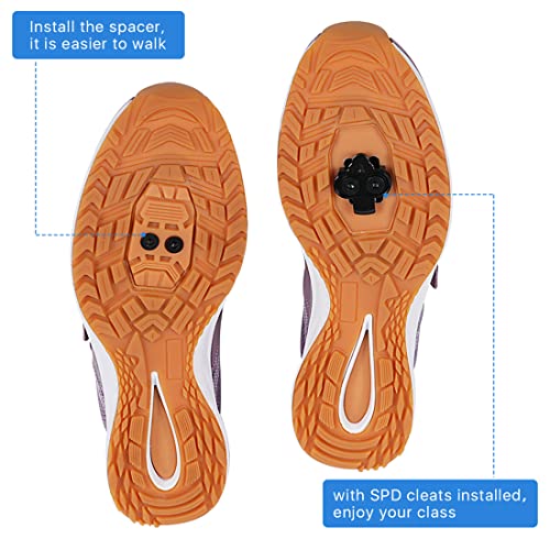 Women's Cycling Shoes - Breathable SPD Compatible Spin Shoes, White