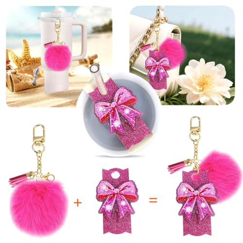 Bow Accessories Set for Stanley Cup 20/30/40oz - Rose Red