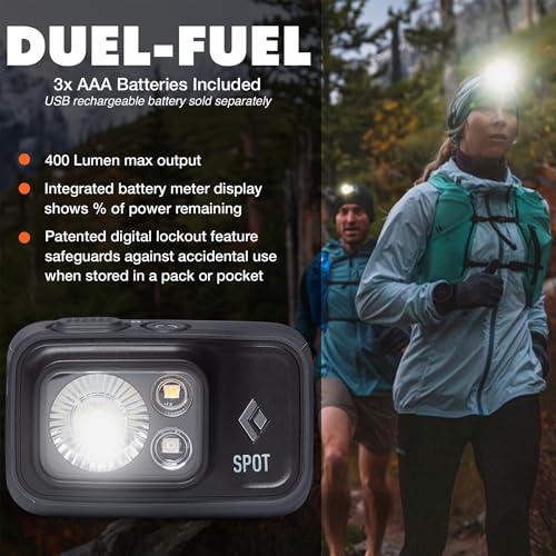 400 Lumen Headlamp - Dimmable, Waterproof, BD Graphite