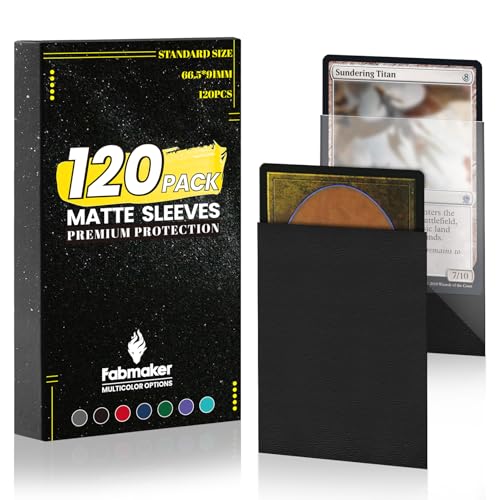 120 Pack Matte Card Sleeves for Trading Cards - Black