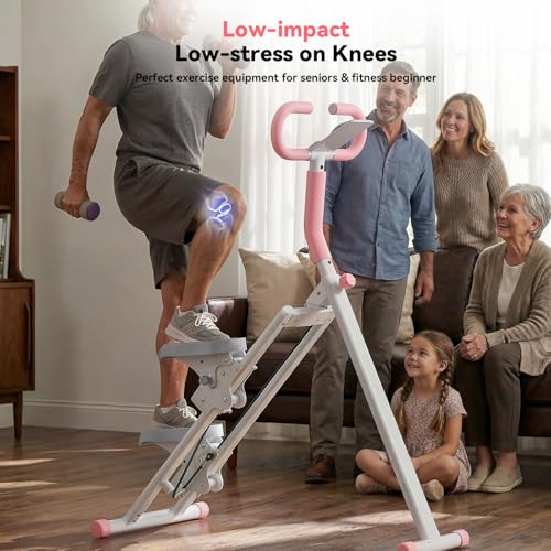 Folding Vertical Stair Stepper Machine - Pink | Full Body Workout
