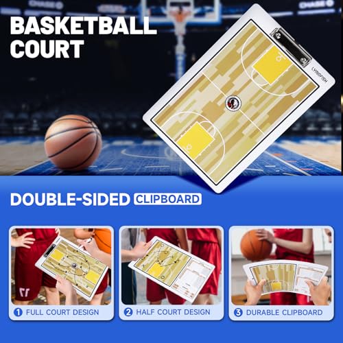 Double-Sided Basketball Coaching Clipboard - Dry Erase Tactical Board