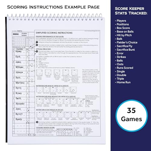 Baseball & Softball Scorebook - Track 35 Games - Variation 1