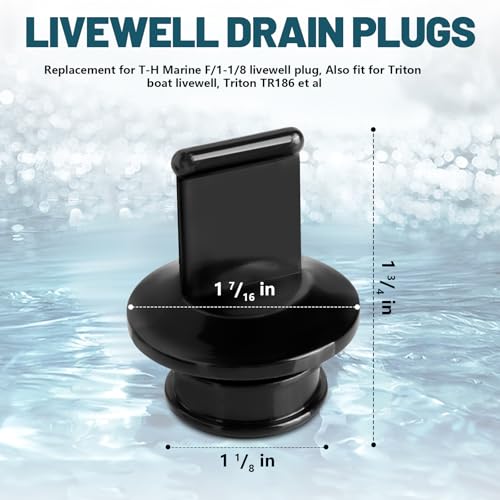 Push-In Boat Drain Plug Replacement for T-H Marine 1-1/8" Thru-Hull