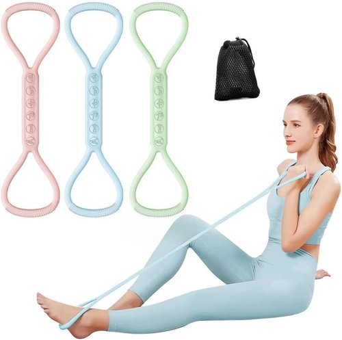 2025 Upgraded Figure 8 Resistance Band for Physical Therapy, Shoulder Back Arm Exercise Bands, 3 Resistance Levels for 15 25 35lb for Kids Adult Elderly