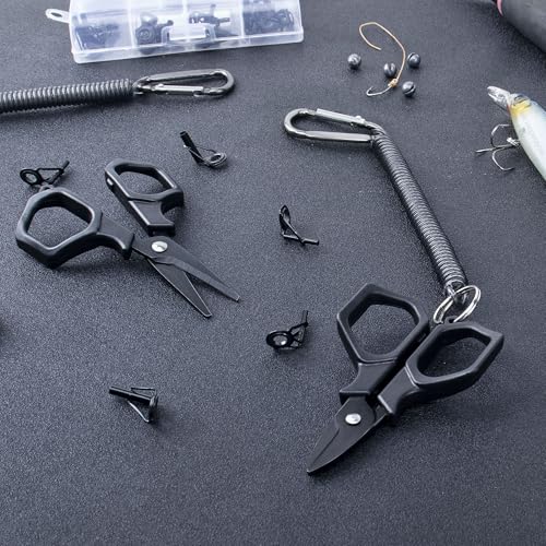 Fishing Scissors with Coiled Lanyard - Stainless Steel Line Cutters