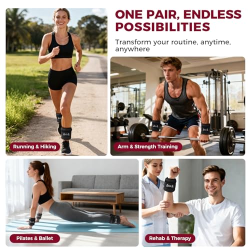 Adjustable Ankle Wrist Weights Set - 0.5 to 5 lb for Fitness