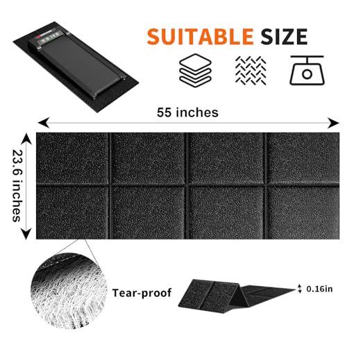 Foldable Treadmill Mat - 55.2" x 23.6" x 0.16" - Heavy-Duty Floor Protection