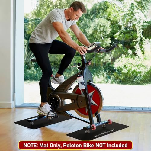 Non-Slip Exercise Bike Mat - 2PCS, 3MM Thickness for Home Gym