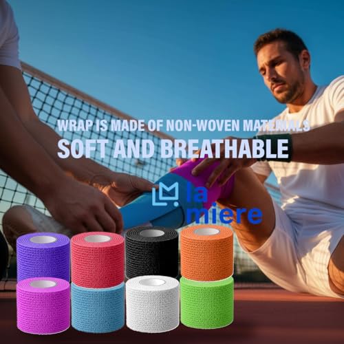 Self-Adherent Cohesive Bandages - 2" x 5 Yards, 8 Pack, Mix Colors