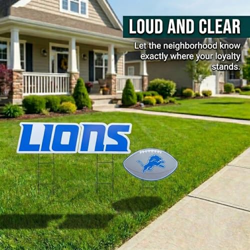 Detroit Lions NFL Wordmark & Football Yard Sign Set - 3 Pack