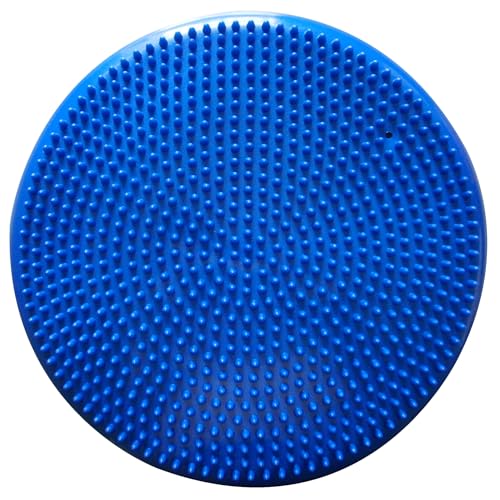AppleRound Blue 13.5in Inflated Wobble Cushion with Pump – Extra Thick Balance Disc
