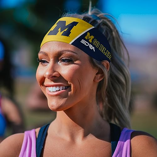 Michigan Wolverines Non-Slip Tapered Headband - Breathable Sweatband for Sports