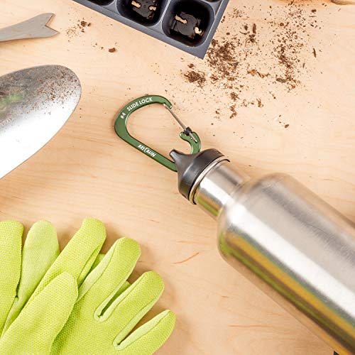 SlideLock Carabiner - Size #4 - Olive Aluminum Key Clip