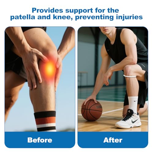 Patellar Tendon Knee Strap for Pain Relief - 2 Pack, White