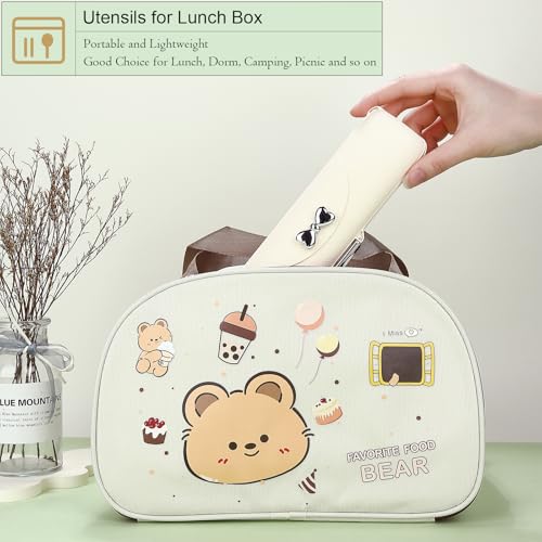 Portable Silverware Set with Case - Light Yellow Utensils