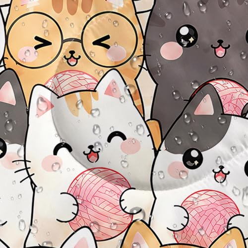 QOOMO Kawaii Cat 3-Season Camping Sleeping Bag, 31x90 in, Waterproof, 3 lb