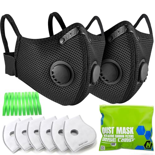 BASE CAMP Prolonged Comfort M Plus Dust Mask, Reusable Respirator Mask with Filter for Woodworking Landscaping Dust Pollen