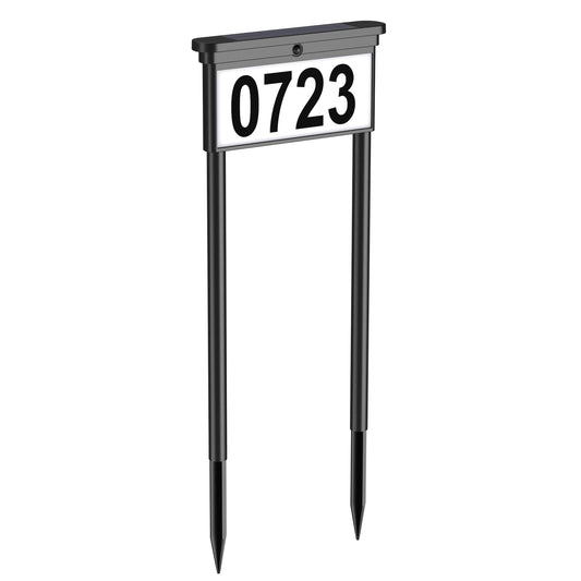 Solar Address Sign, House Numbers for Outside Double Side, 12 Modes Lighted Address Plaque Outdoor Waterproof, Illuminated LED Address Numbers for Yard Home Mailbox, 1 Pack