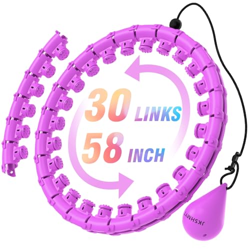 Weighted Hula Hoop for Weight Loss - 30 Detachable Links, Purple