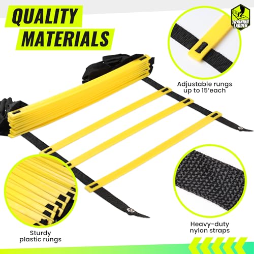 Agility Ladder for Speed Training - 13 Rungs, 23 Feet, Carry Bag
