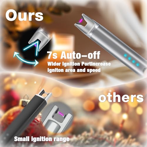 2 Pack USB Rechargeable Electric Arc Lighter - Windproof - Black+Silver