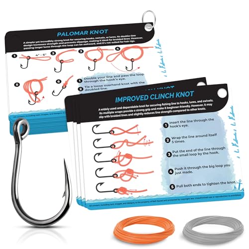 20 Essential Fishing Knots Pocket Guide Card – 4" x 3" Durable Quick