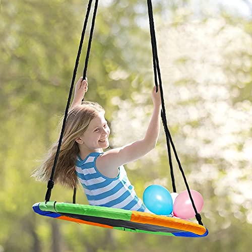 Juegoal 40 Inch Saucer Tree Swing - Large Outdoor Rope Swing for Kids & Family