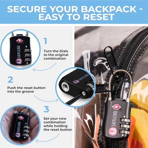 Extra Large Clear Backpack with TSA Lock - Heavy Duty PVC, 32L Capacity