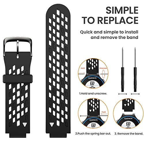 Soft Silicone Replacement Watch Bands for Garmin 620/735XT/220/235/230/630/Approach S6