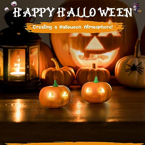 Pumpkin Headlamps for Kids - 2 Pack with Spot & Strobe Modes