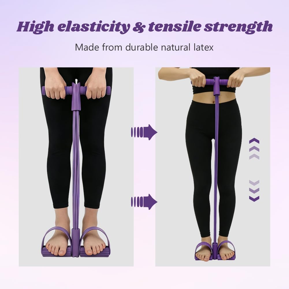 Skiennix Pedal Resistance Band - 6-Tube Multifunctional Workout System for Abdomen, Arms, Legs