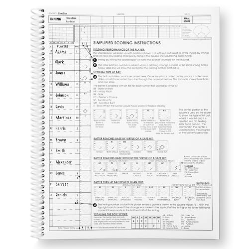 Baseball & Softball Scorebook - Side-By-Side, 35 Games