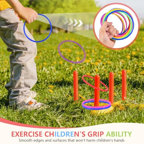 OBTANIM 12 Pcs Plastic Ring Toss Game for Kids and Outdoor Rings