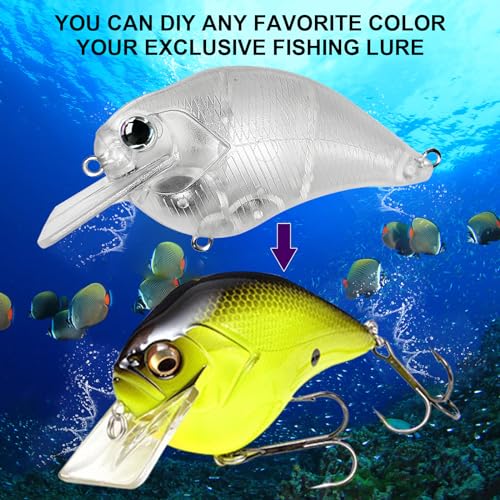 Ghanneey 20pcs Unpainted Fishing Lure Blanks 0.5oz/14g DIY Crankbaits Kit