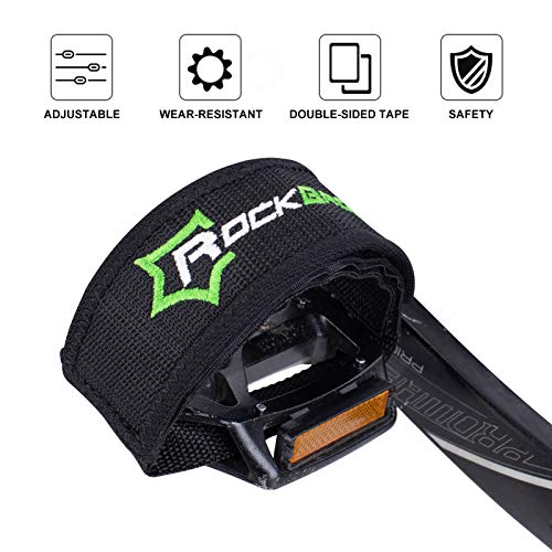 Durable Bike Pedal Straps with Toe Clips - Adjustable Nylon