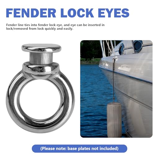 Boat Fender Hanger Clips - Stainless Steel Lock Eyes, 4 Pcs