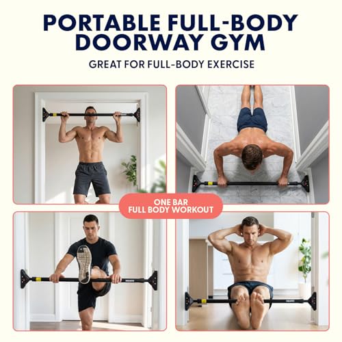 Doorway Pull Up Bar, Adjustable Door Frame Bar with Level Meter,