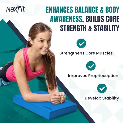 High-Density Balance Pad - Large Blue TPE Foam for Core Strength