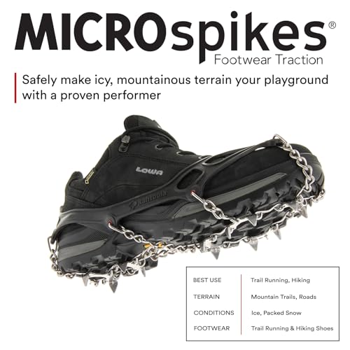 MICROspikes Footwear Traction for Winter Hiking - Black, Medium