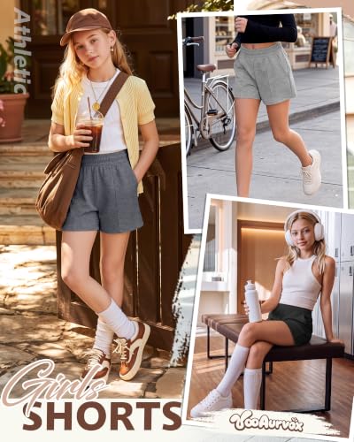 Girls Athletic Shorts - 3 Pack, Stretchy & Breathable