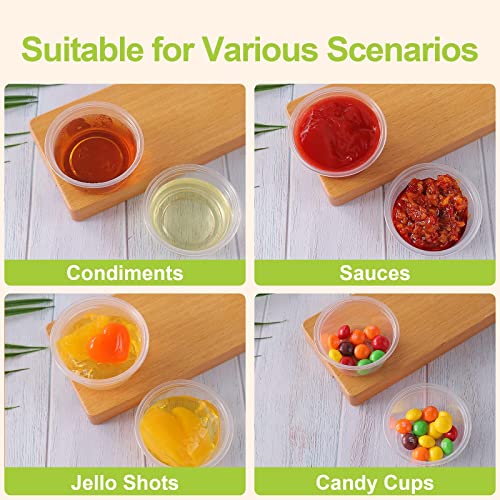 1 oz Disposable Mini Cups - Clear Portion Cups, 200 Count