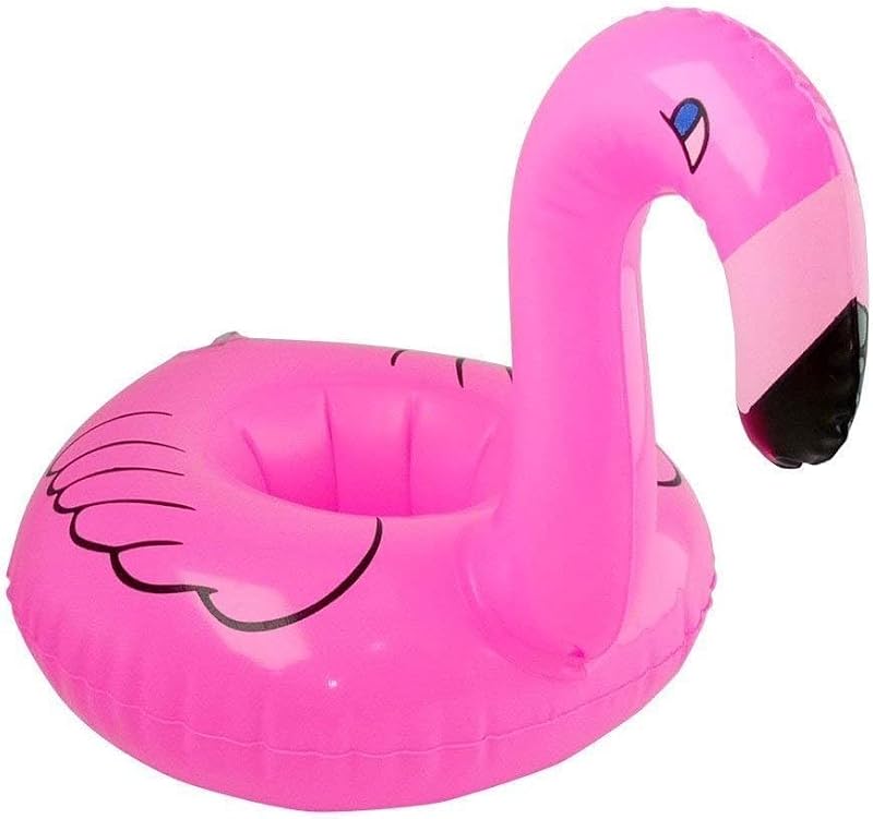 Inflatable Flamingo Drink Holder Coasters - 12-Pack