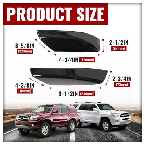 Roof Rack Rail End Cover Caps for 2003-2009 Toyota 4Runner - Black, 4 Pcs