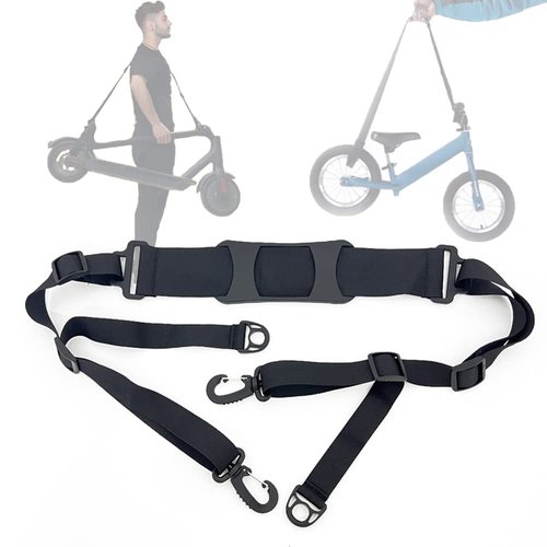 Klevery Kick Scooter Shoulder Carrying Strap, Adjustable Carrier Belt with Non-Slip Shoulder Pad for Foldable Bike, Electric Scooter, Ski Board, Beach Chair