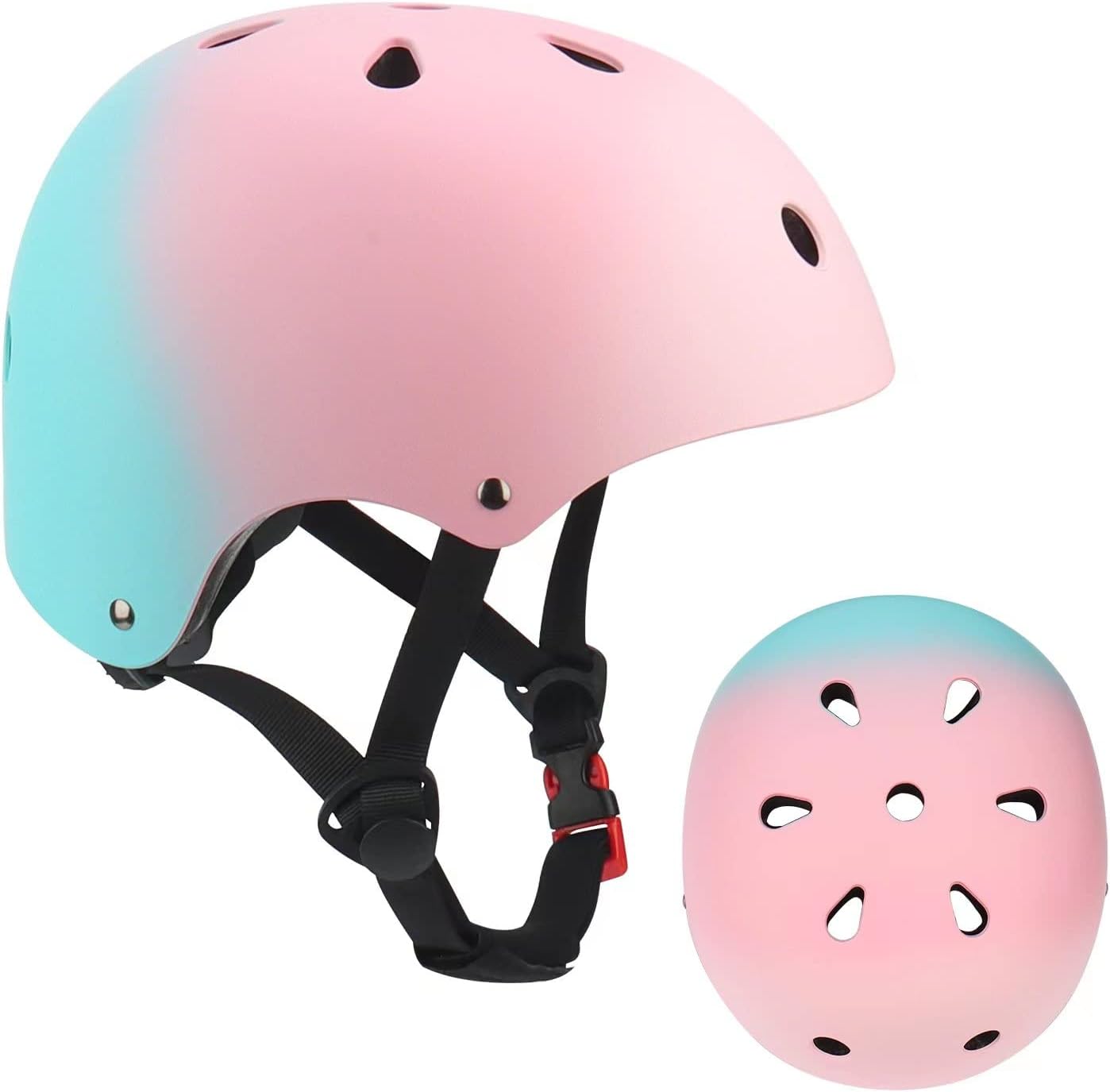 Skiennix Adjustable Kids Bike Helmet - Color Gradient Design for Ages 3-14 | Safe for Biking & Skating