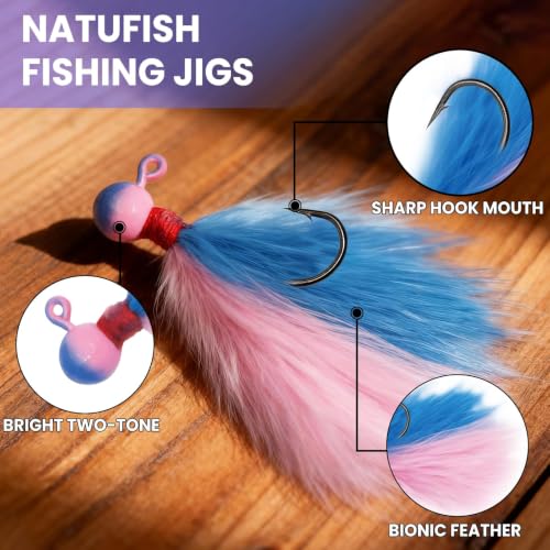 Crappie Jigs 5-Pack Hand-Tied Marabou Jigs - 1/64oz