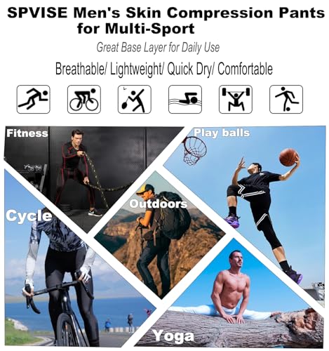 Men's Camouflage Green Compression Pants A# Large - Cool Dry Base Layer Tights