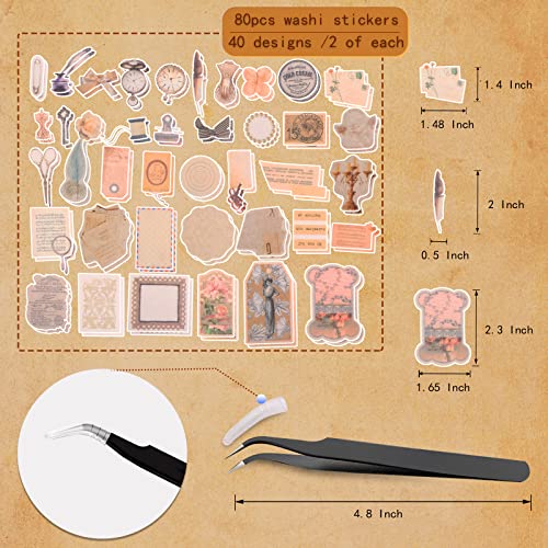 200 Pcs Vintage Scrapbook Stickers - Retro Memory Ephemera Kit
