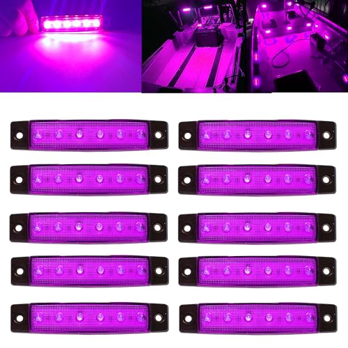 Purple Boat Interior Lights 12V Waterproof Marine LED Deck Courtesy Transom Bow Set - 10pcs
